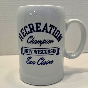 VINTAGE UWEC Recreation Champion Large Mug Wisconsin Eau Claire 1983
